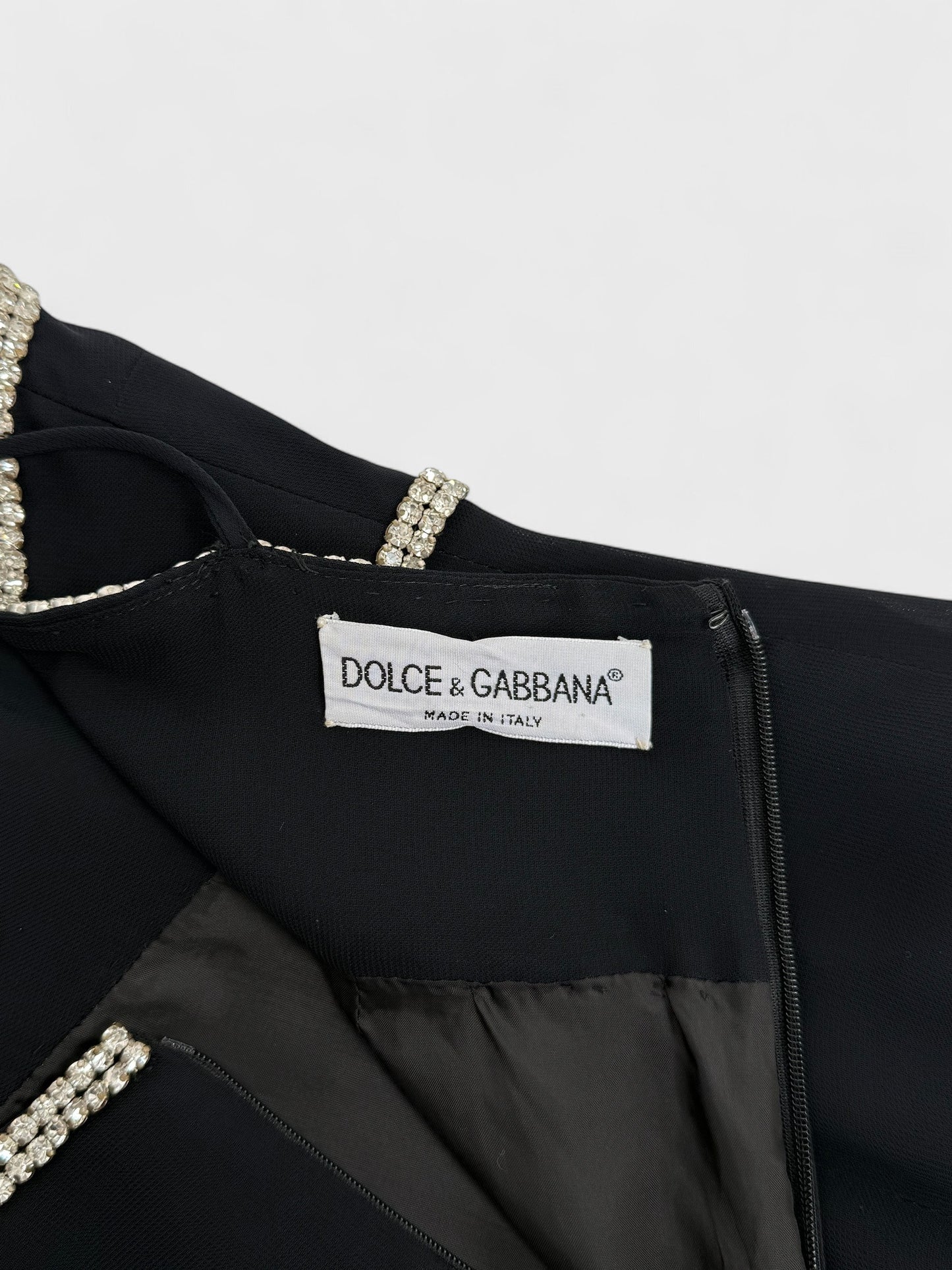 Dolce&Gabbana SS 1995 black rhinestones dress