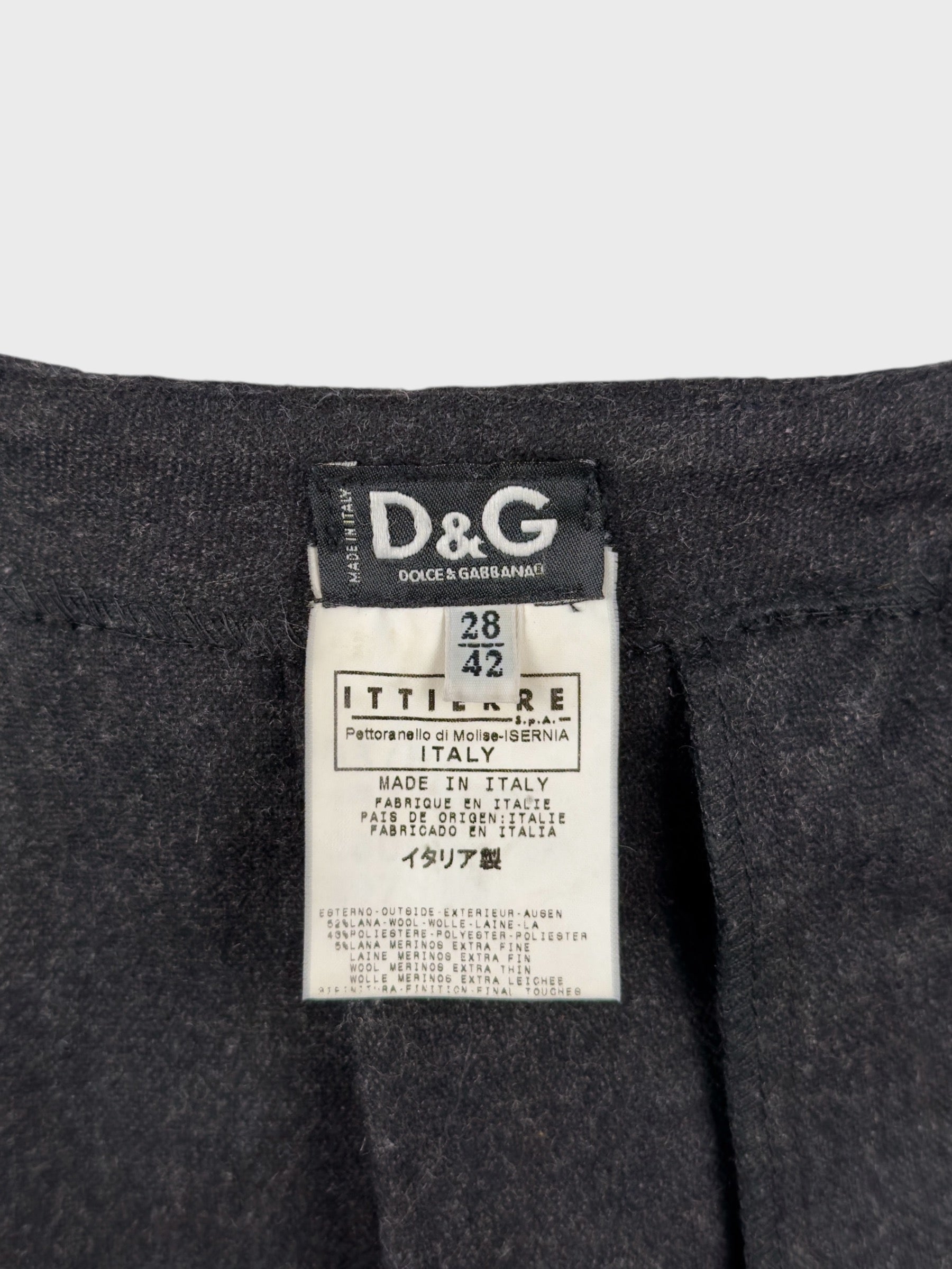 D&G by Dolce&Gabbana FW 2003 Pleated Wool Skirt - Relova Archiva