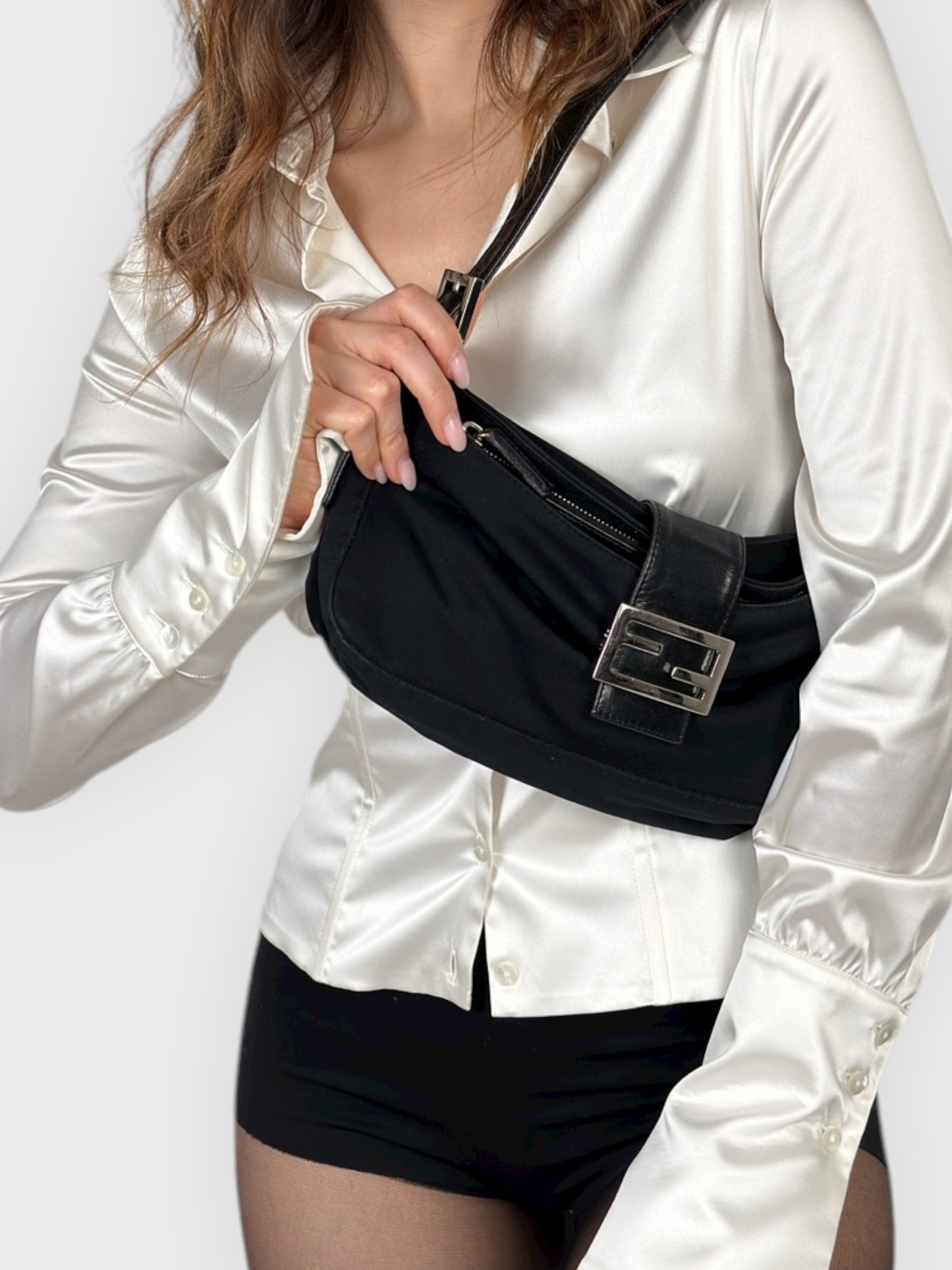 Fendi Baguette 2000s Black Neoprene - Relova Archiva