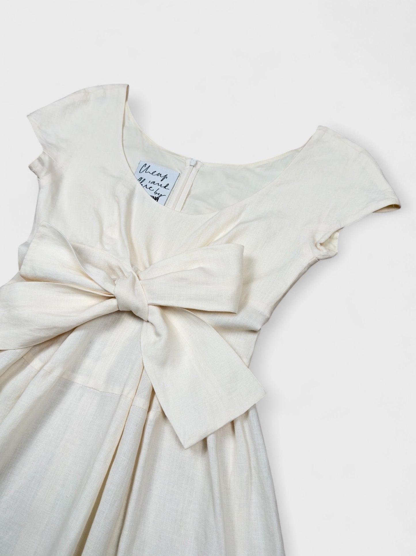 Moschino Cheap And Chic 1990s Linen Bow Dress - Relova Archiva