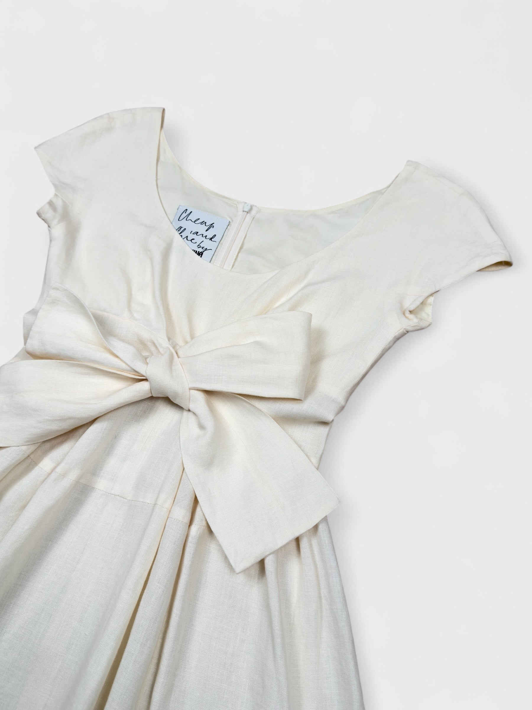 Moschino Cheap And Chic 1990s Linen Bow Dress - Relova Archiva
