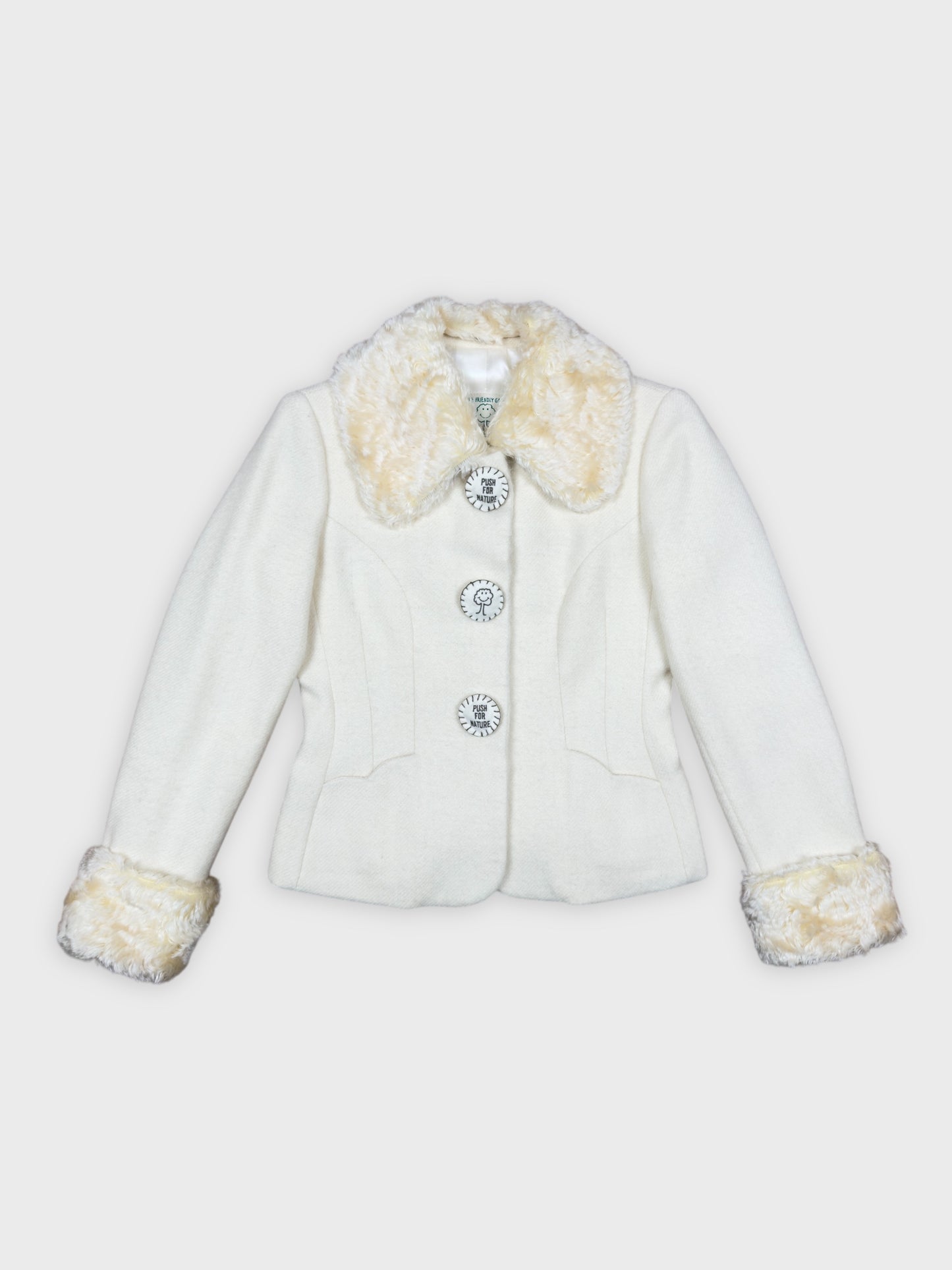 Moschino Cheap And Chic 1990s "Nature Friendly Garment" Faux Fur Tailleur - Relova Archiva