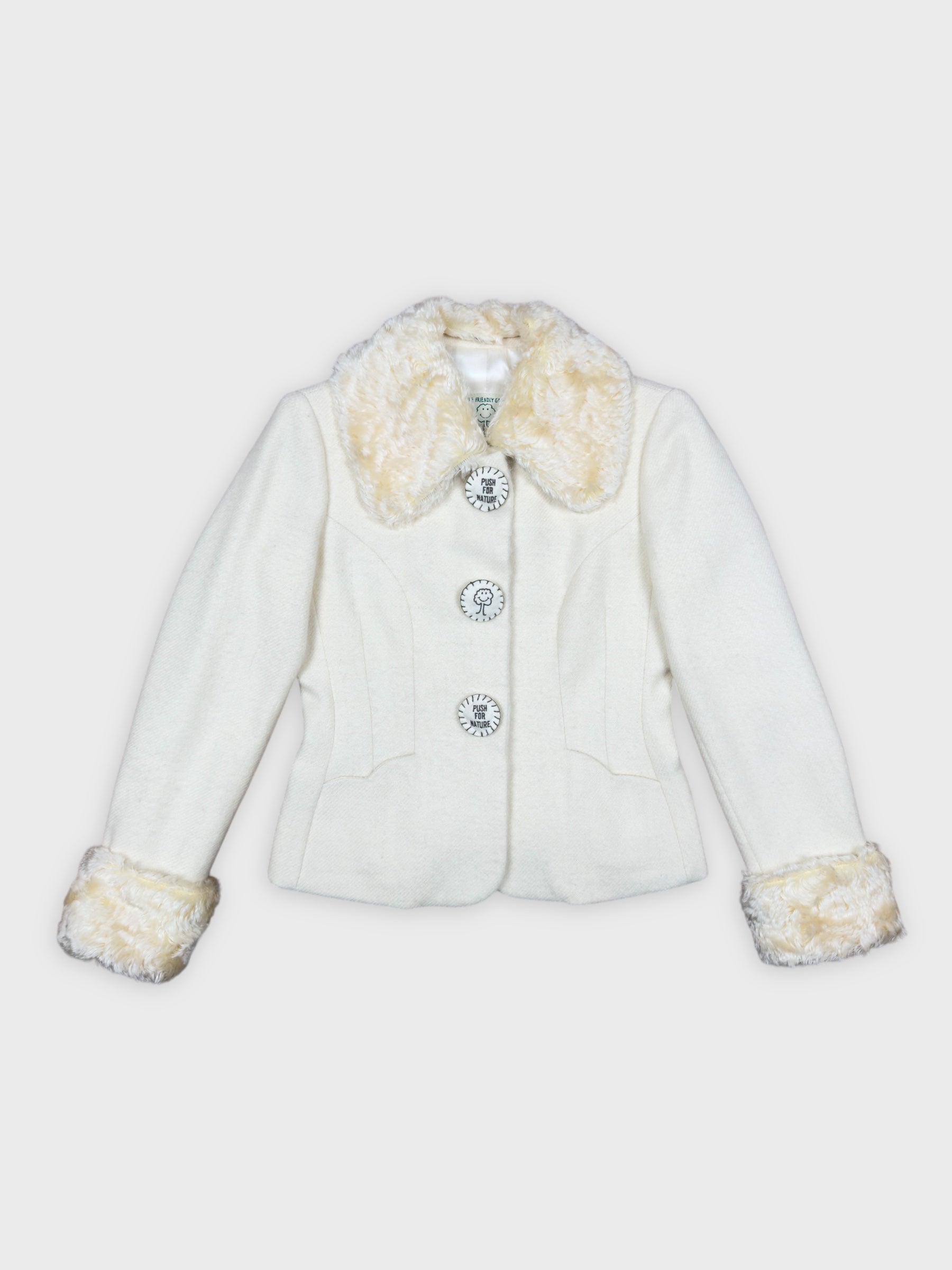 Moschino Cheap And Chic 1990s "Nature Friendly Garment" Faux Fur Tailleur - Relova Archiva