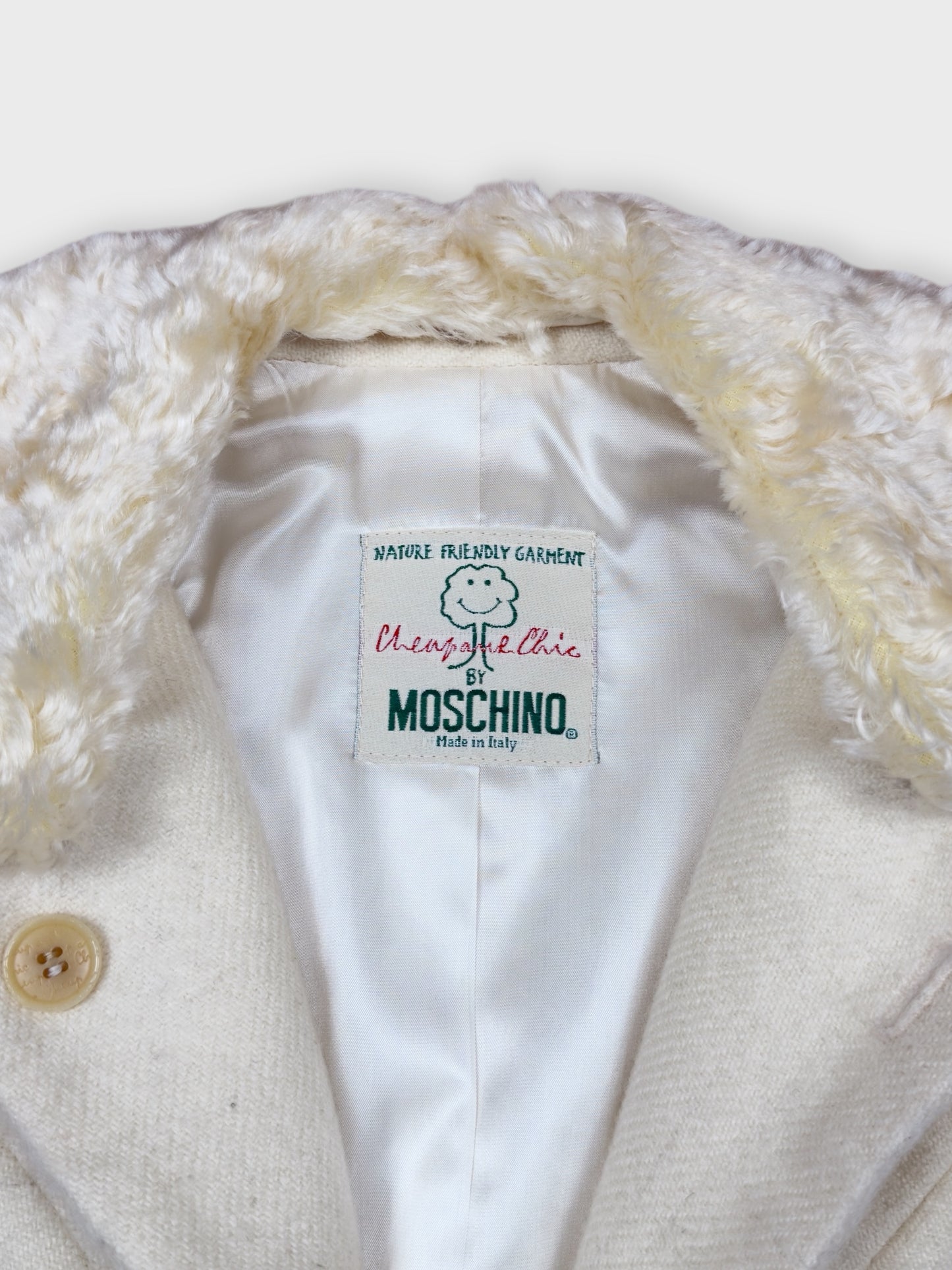 Moschino Cheap And Chic 1990s "Nature Friendly Garment" Faux Fur Tailleur - Relova Archiva