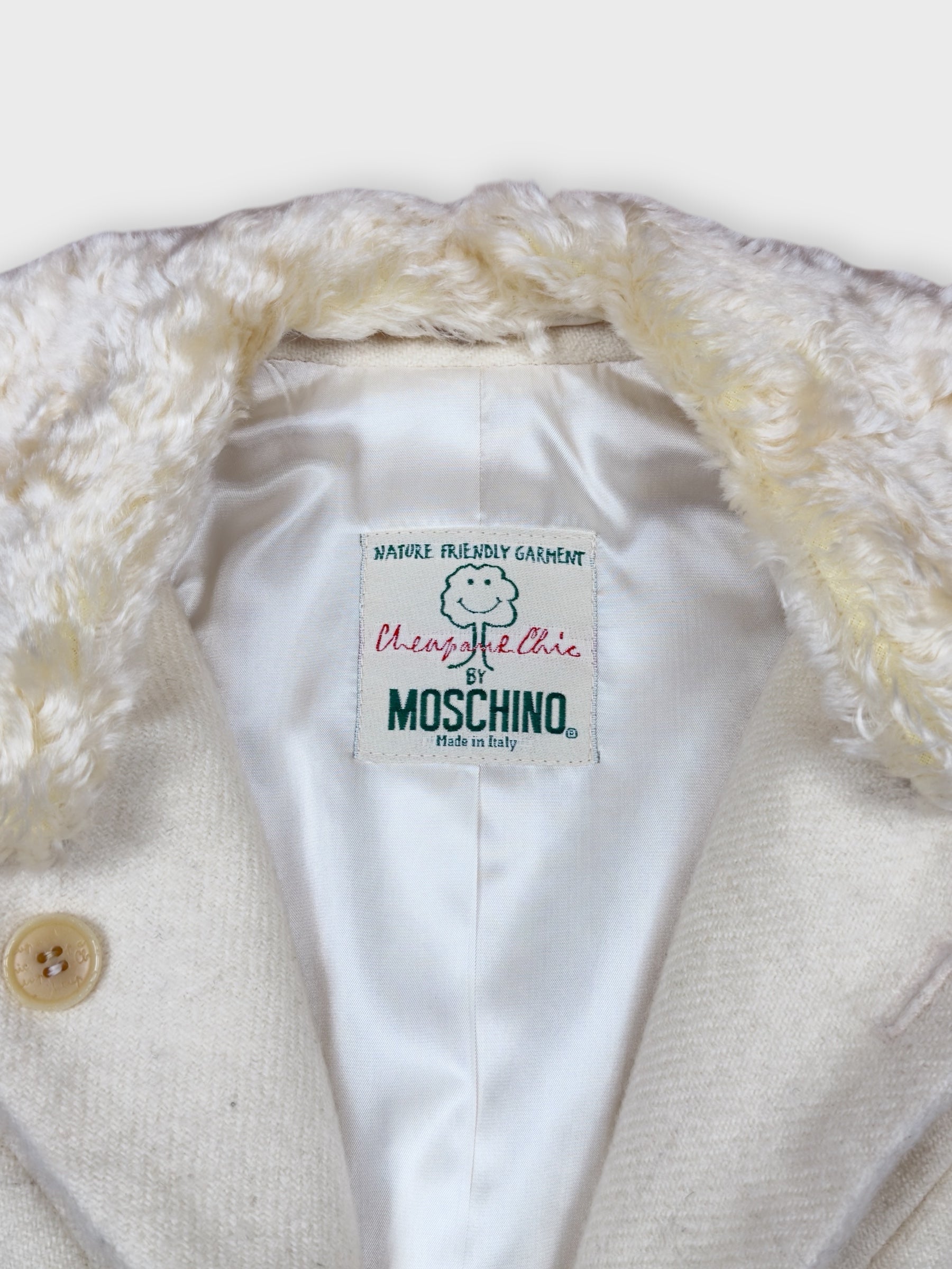 Moschino Cheap And Chic 1990s "Nature Friendly Garment" Faux Fur Tailleur - Relova Archiva