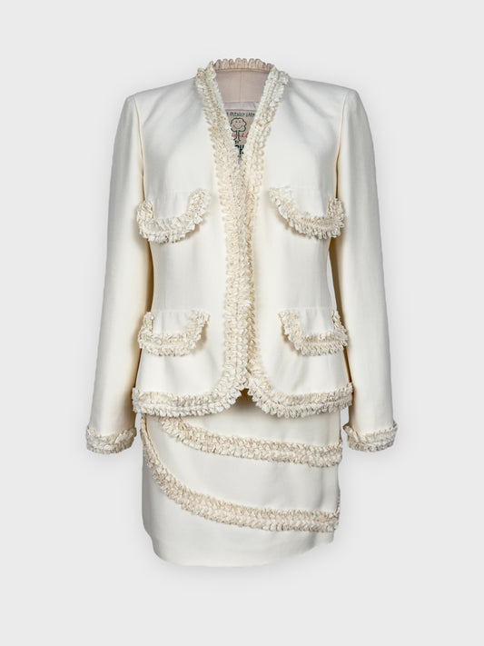 Moschino Cheap And Chic 1990s "Nature Friendly Garment" Rouches Tailleur - Relova Archiva