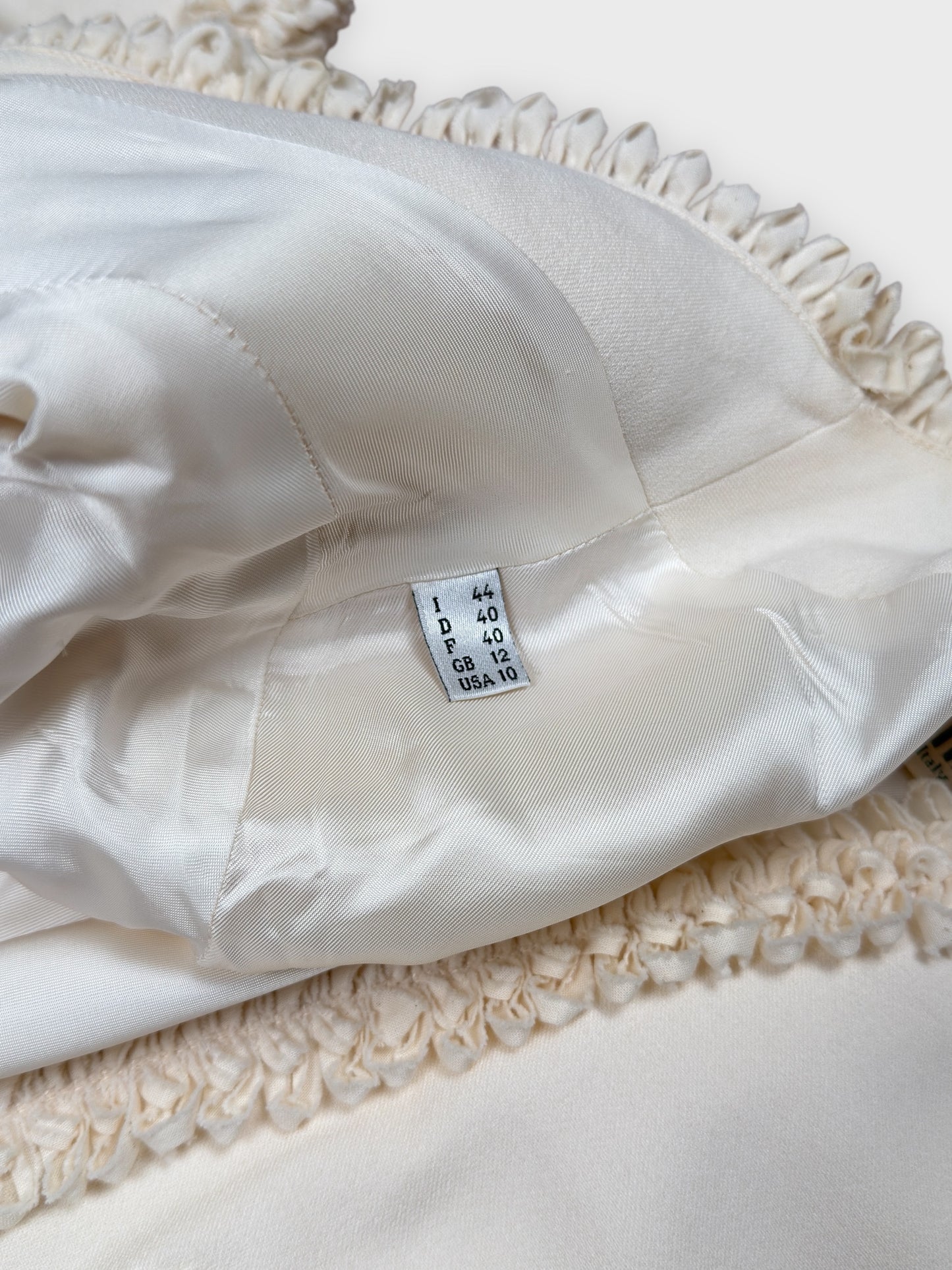 Moschino Cheap And Chic 1990s "Nature Friendly Garment" Rouches Tailleur - Relova Archiva