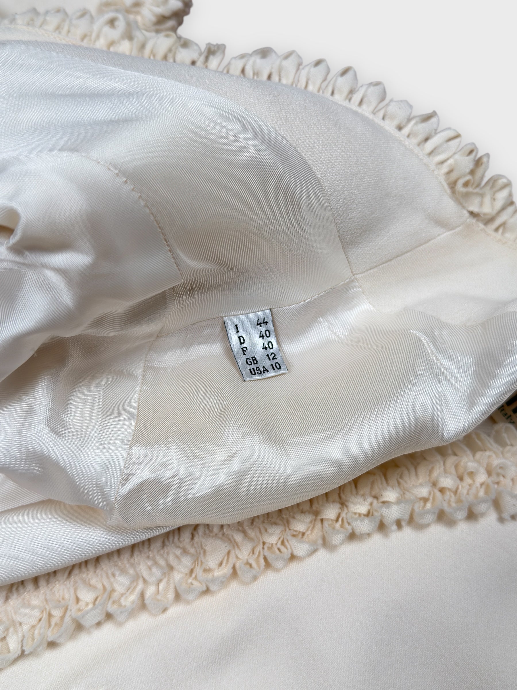 Moschino Cheap And Chic 1990s "Nature Friendly Garment" Rouches Tailleur - Relova Archiva