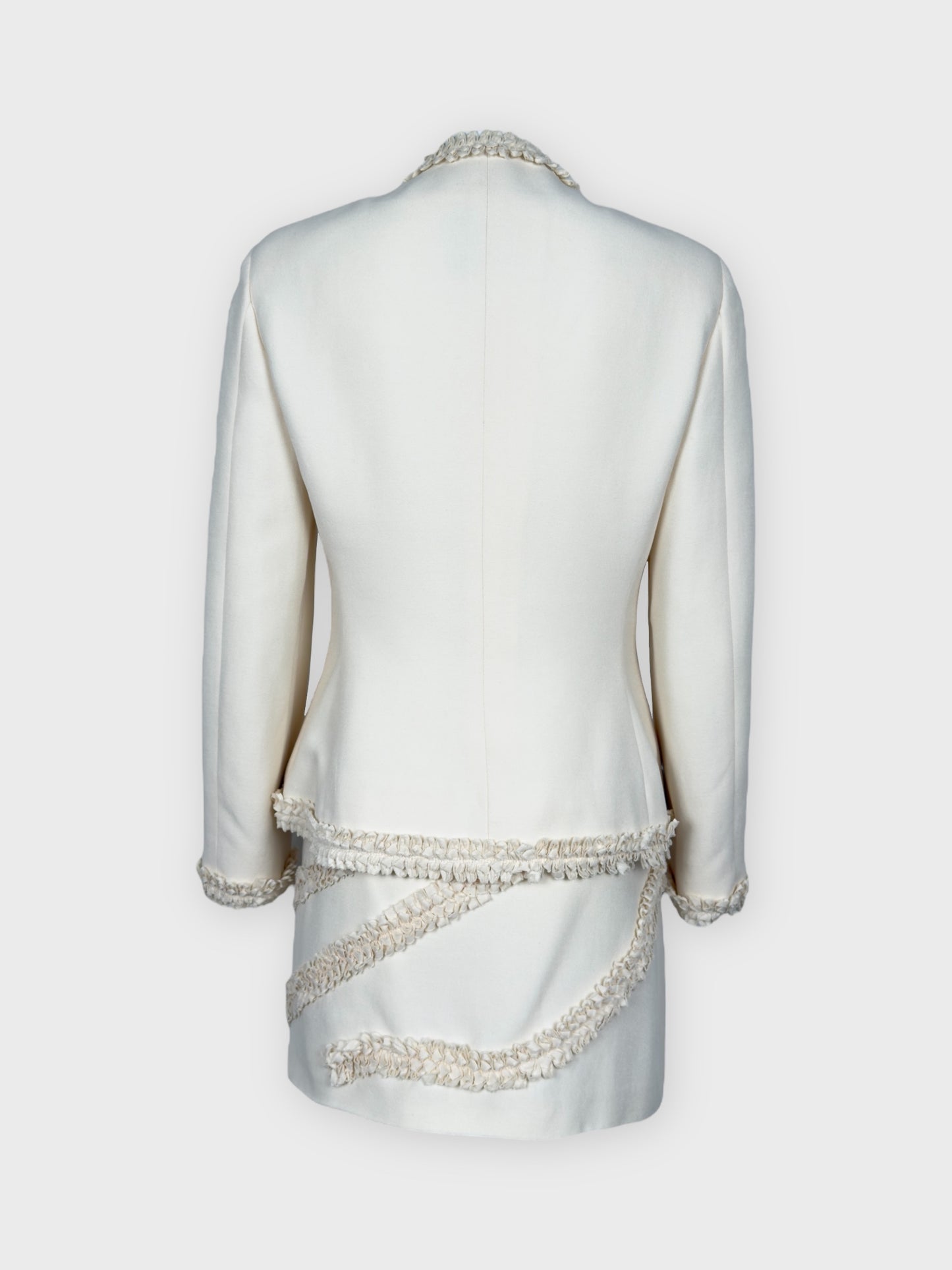 Moschino Cheap And Chic 1990s "Nature Friendly Garment" Rouches Tailleur - Relova Archiva