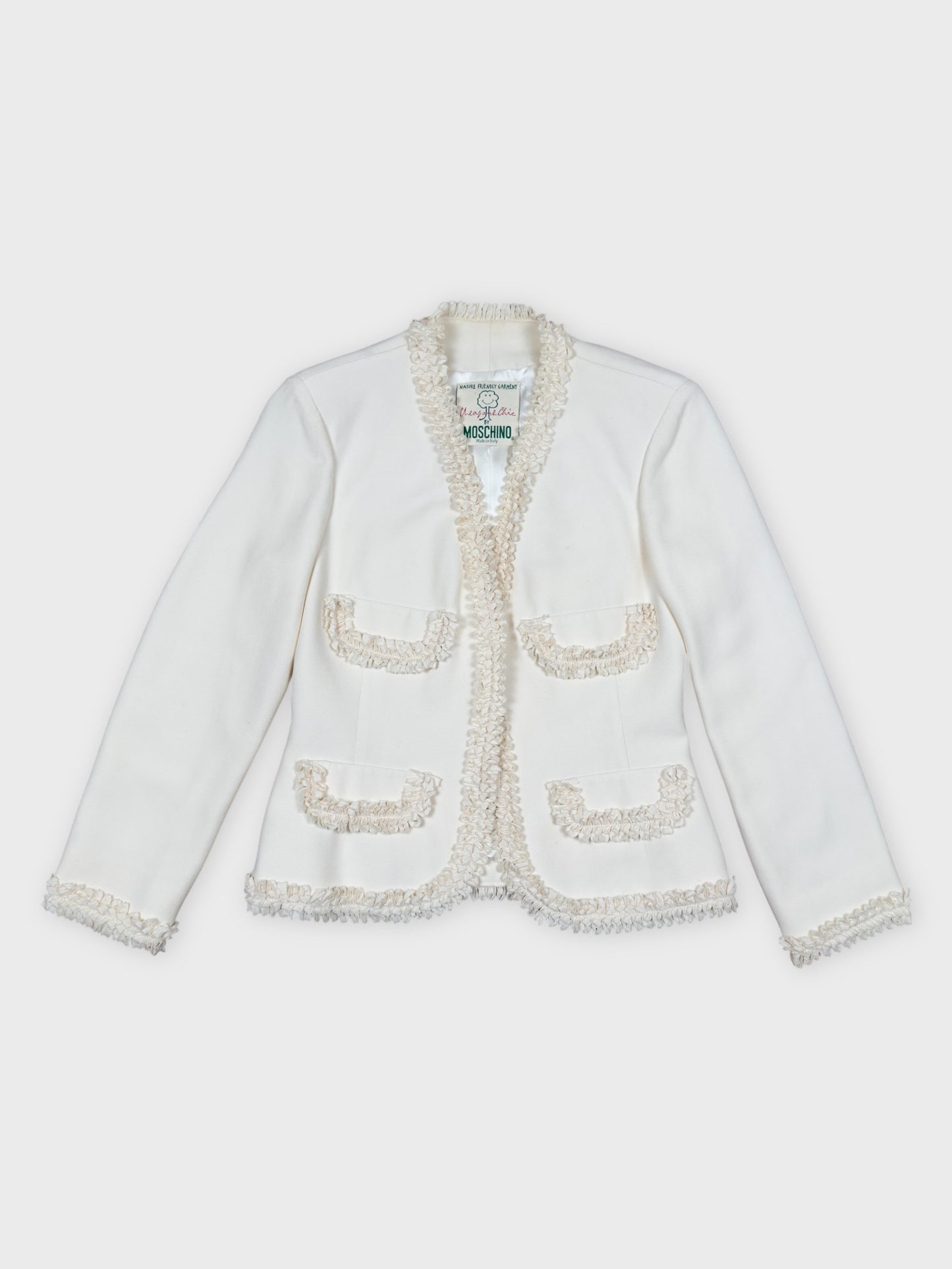 Moschino Cheap And Chic 1990s "Nature Friendly Garment" Rouches Tailleur - Relova Archiva