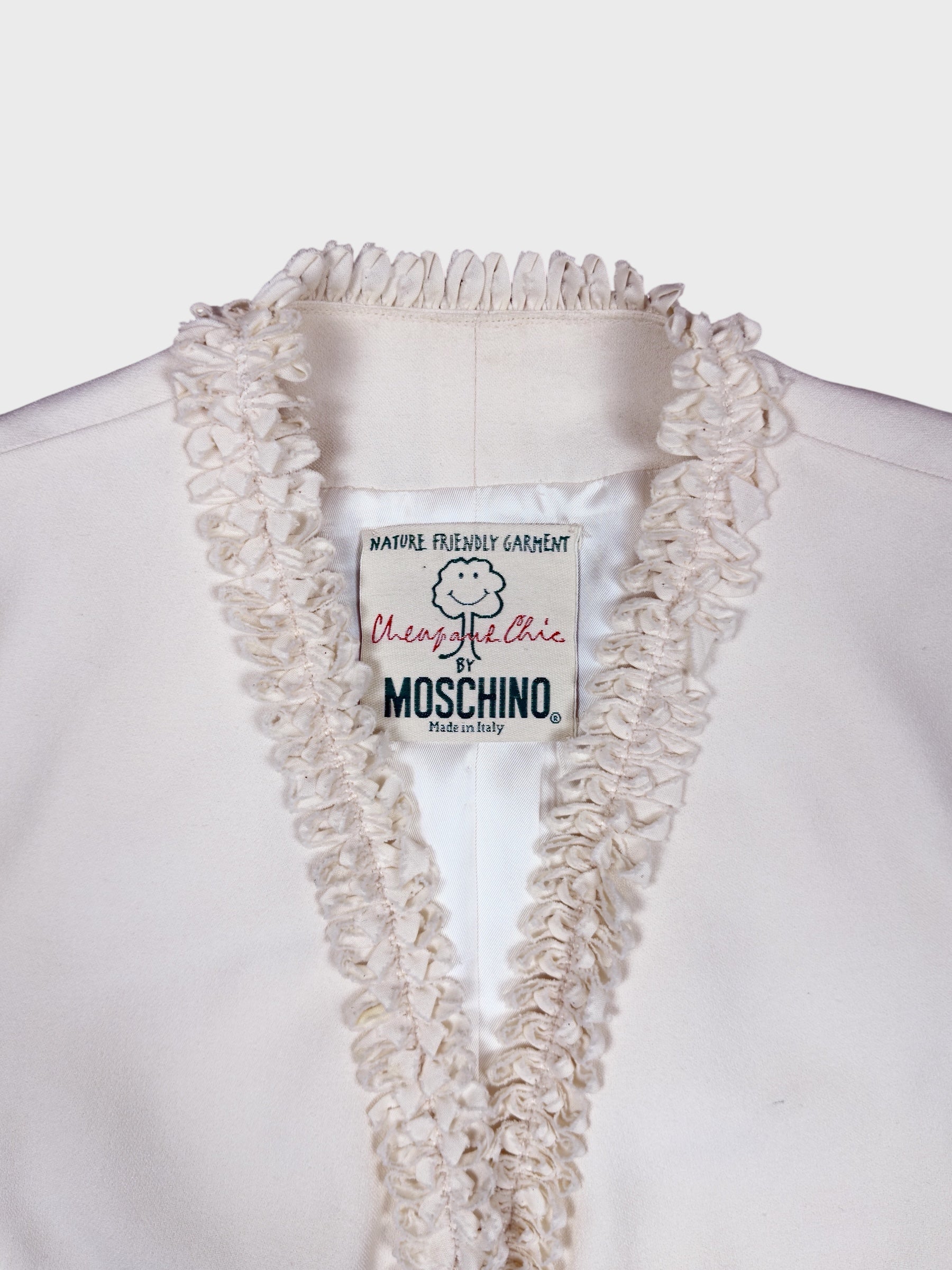 Moschino Cheap And Chic 1990s "Nature Friendly Garment" Rouches Tailleur - Relova Archiva