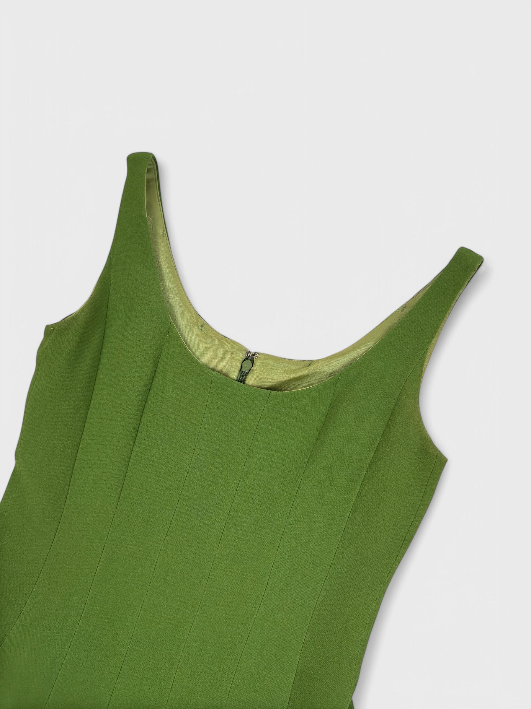 Moschino Cheap And Chic 90s Olive Green Mini Dress - Relova Archiva