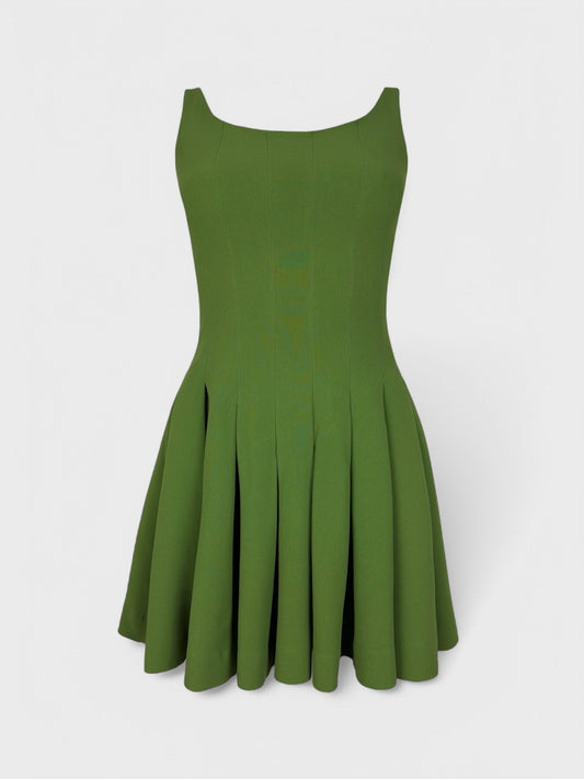 Moschino Cheap And Chic 90s Olive Green Mini Dress - Relova Archiva