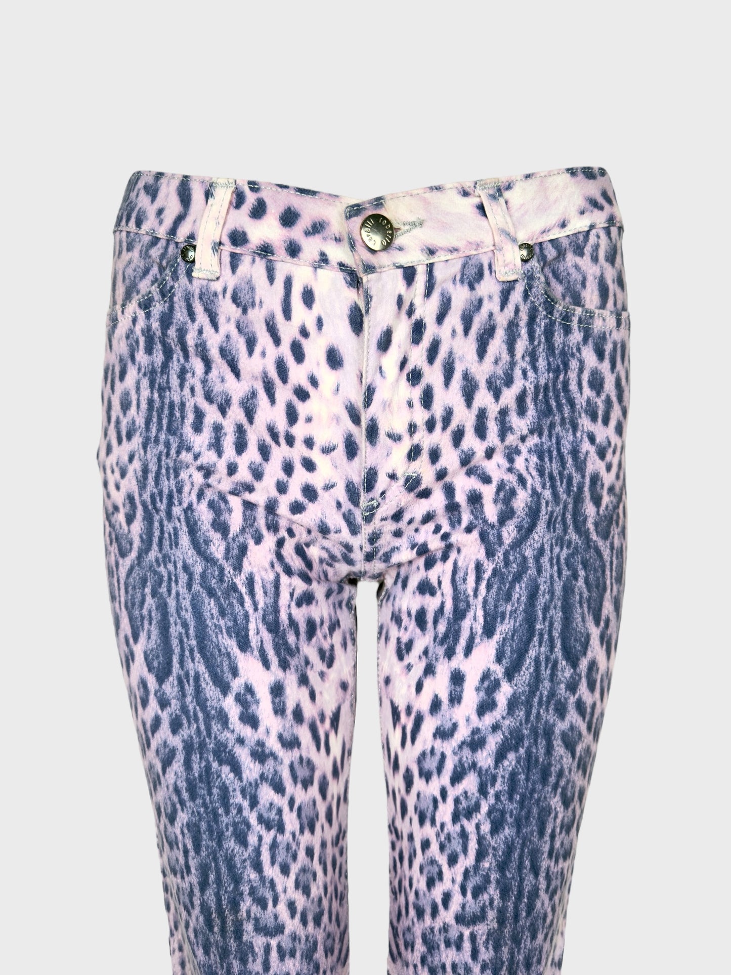 SS 2000 Roberto Cavalli Leopard Printed Capri Jeans