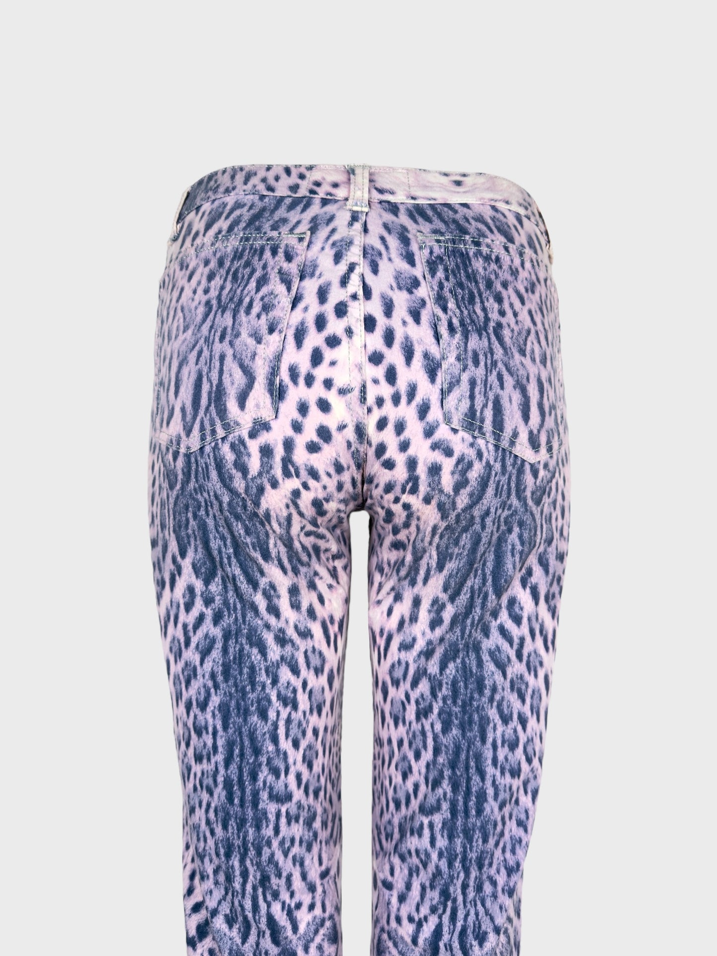 SS 2000 Roberto Cavalli Leopard Printed Capri Jeans