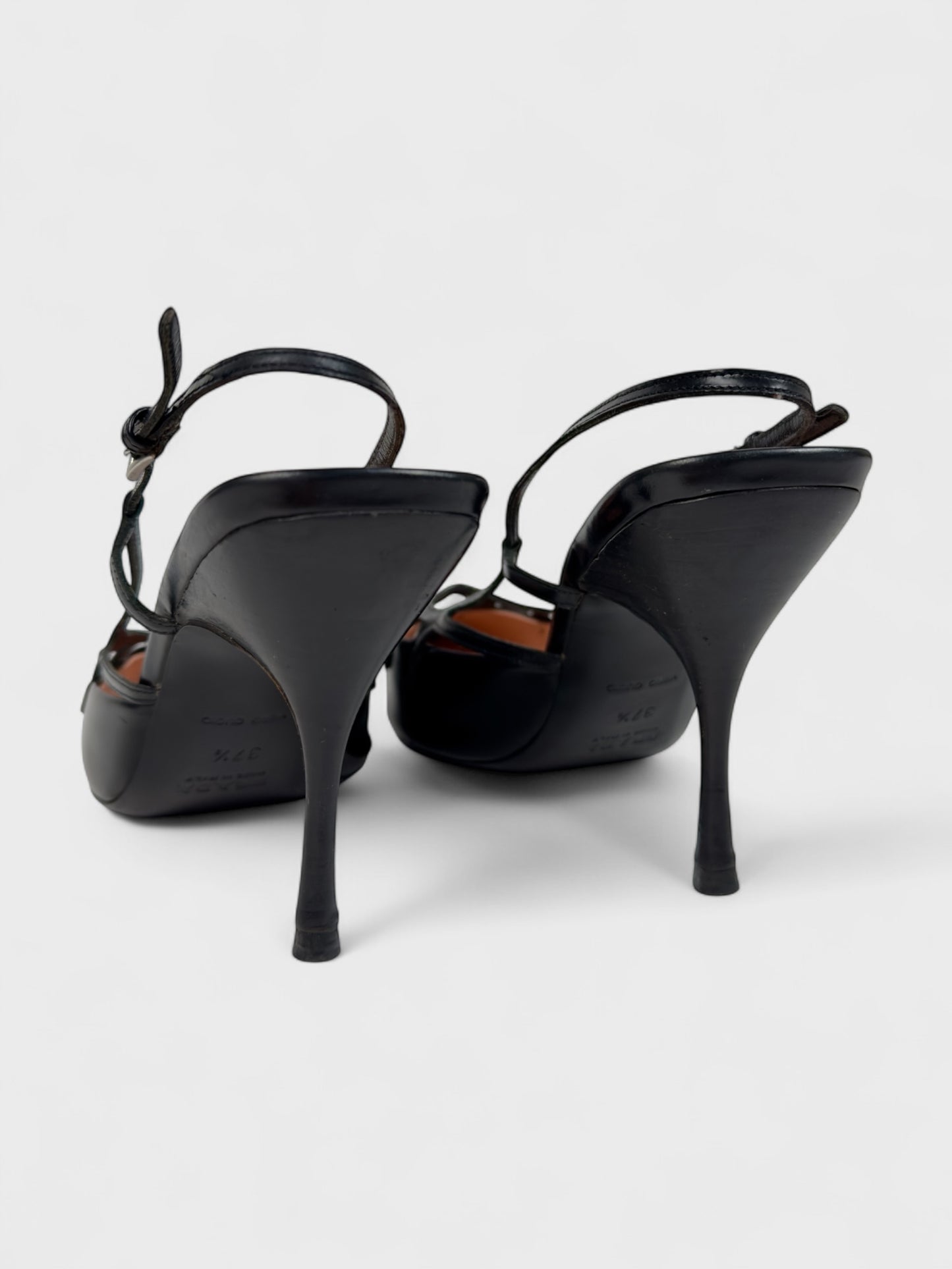 Prada Vintage 2000s Black Cage Heels - Relova Archiva
