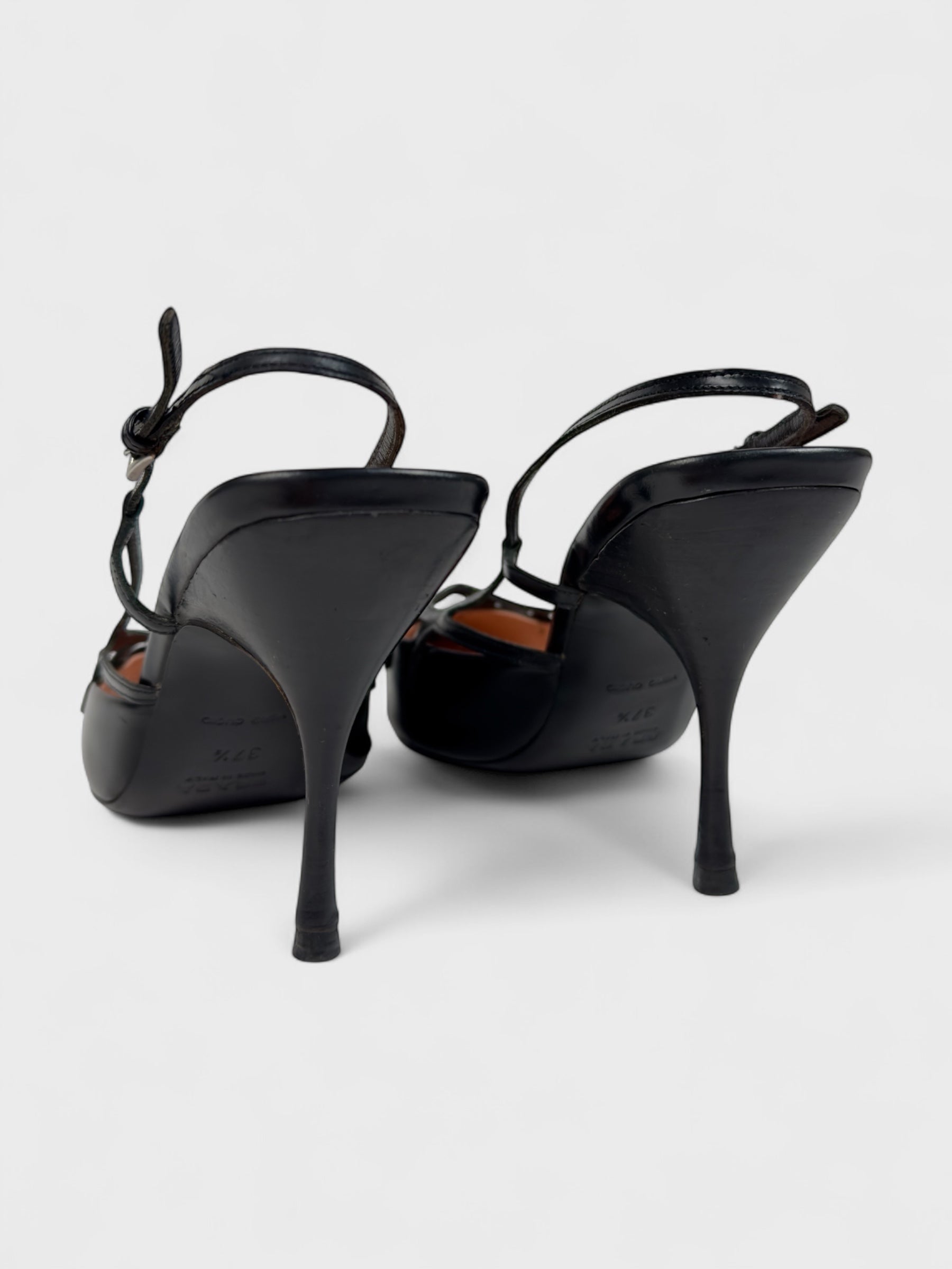 Prada Vintage 2000s Black Cage Heels - Relova Archiva