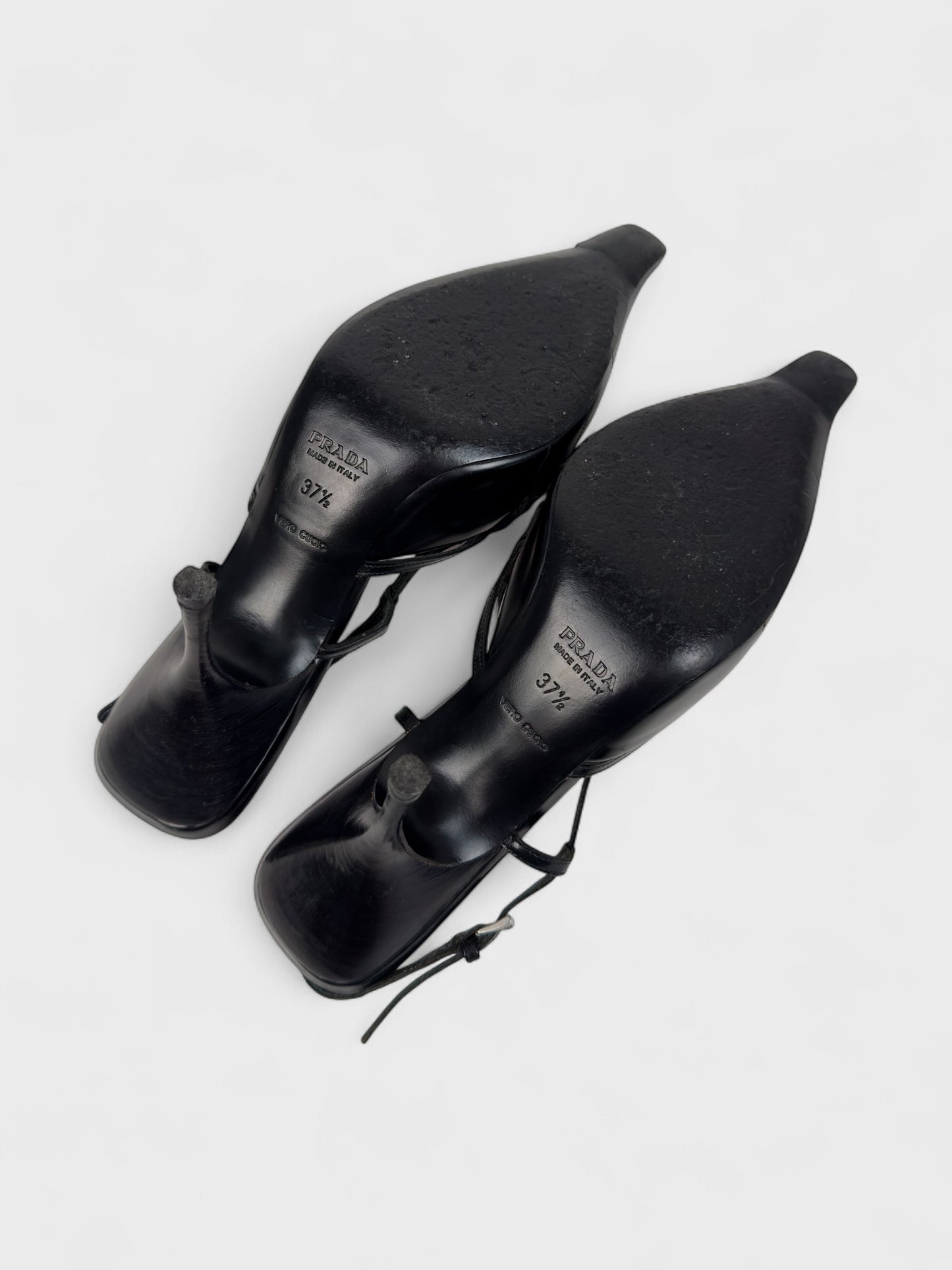 Prada Vintage 2000s Black Cage Heels - Relova Archiva