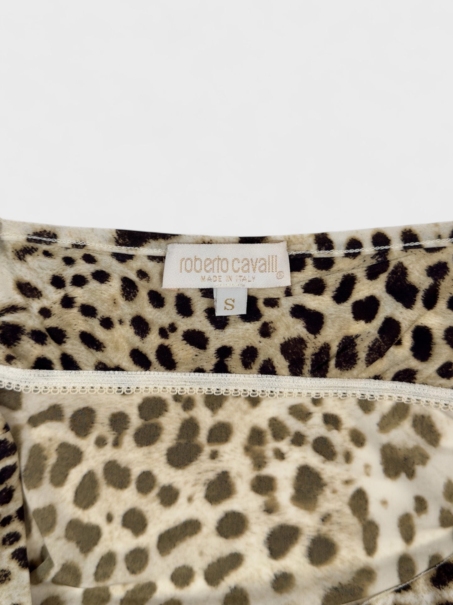 Roberto Cavalli SS 2001 Leopard Print Asymmetrical Top - Relova Archiva