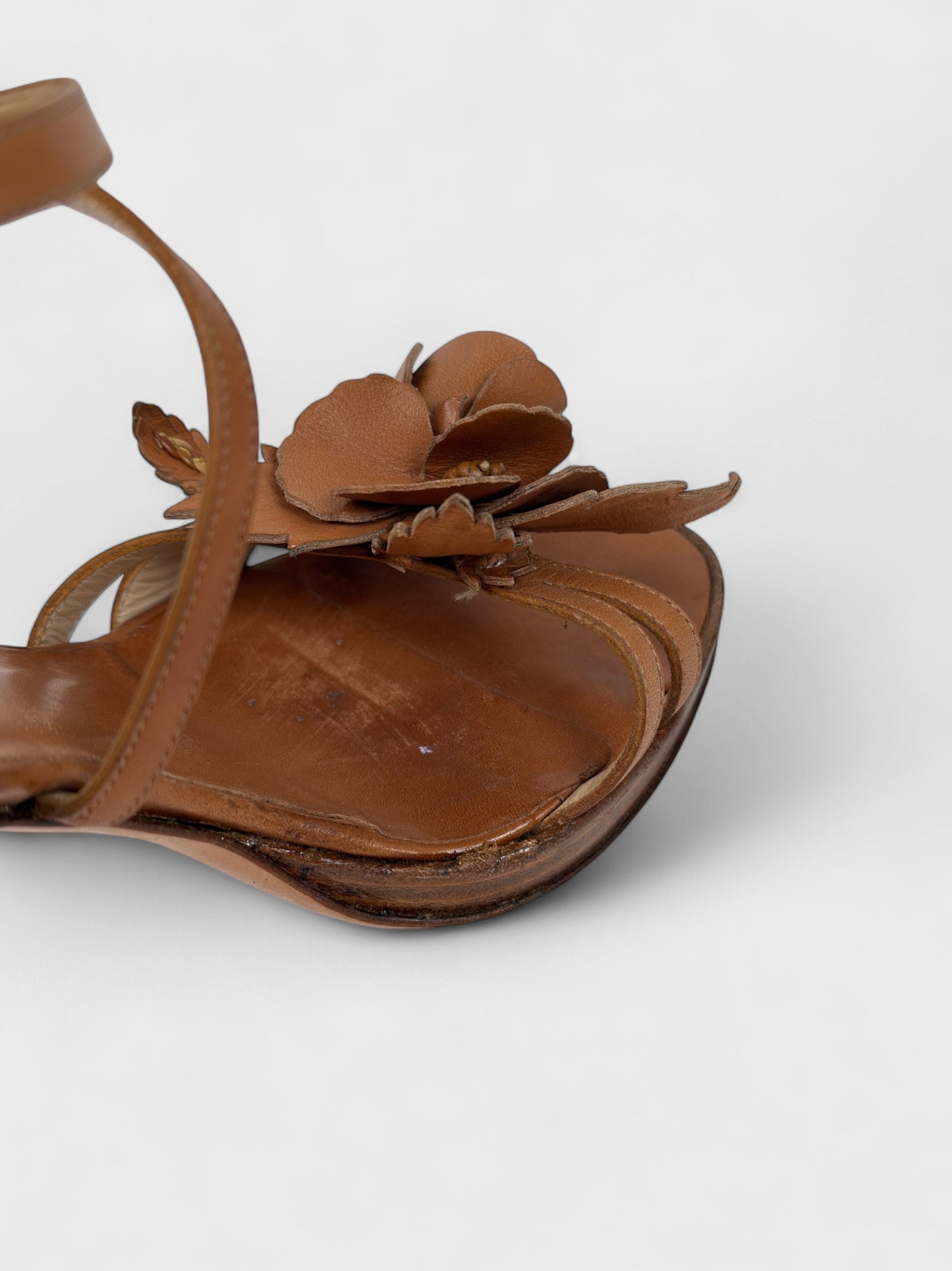 Valentino Garavani SS 2004 Brown Flowers Heels Sandals