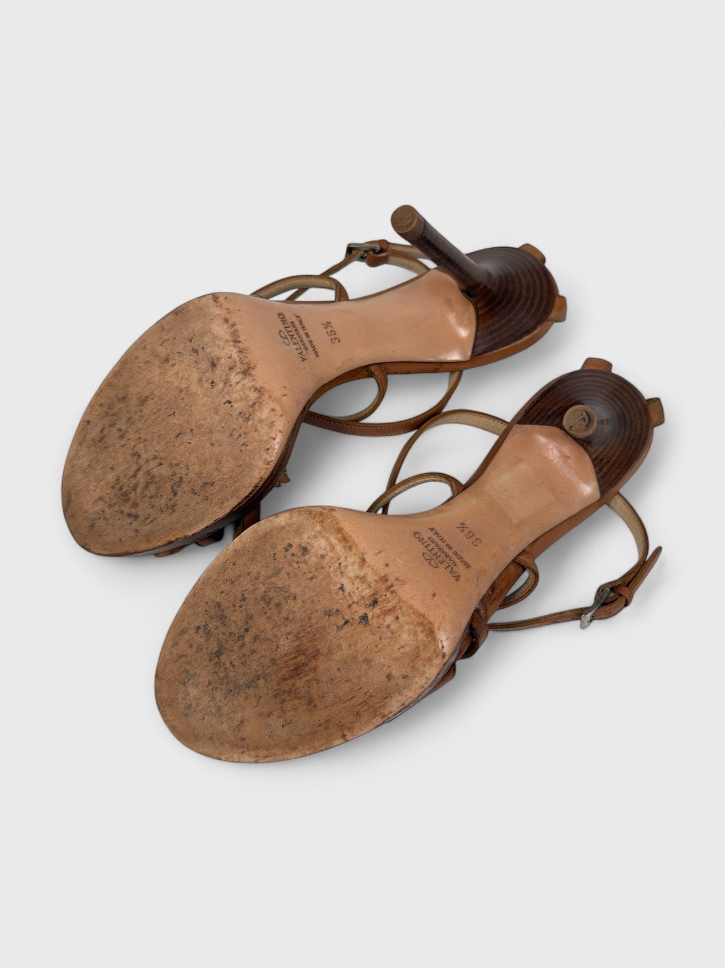 Valentino Garavani SS 2004 Brown Flowers Heels Sandals