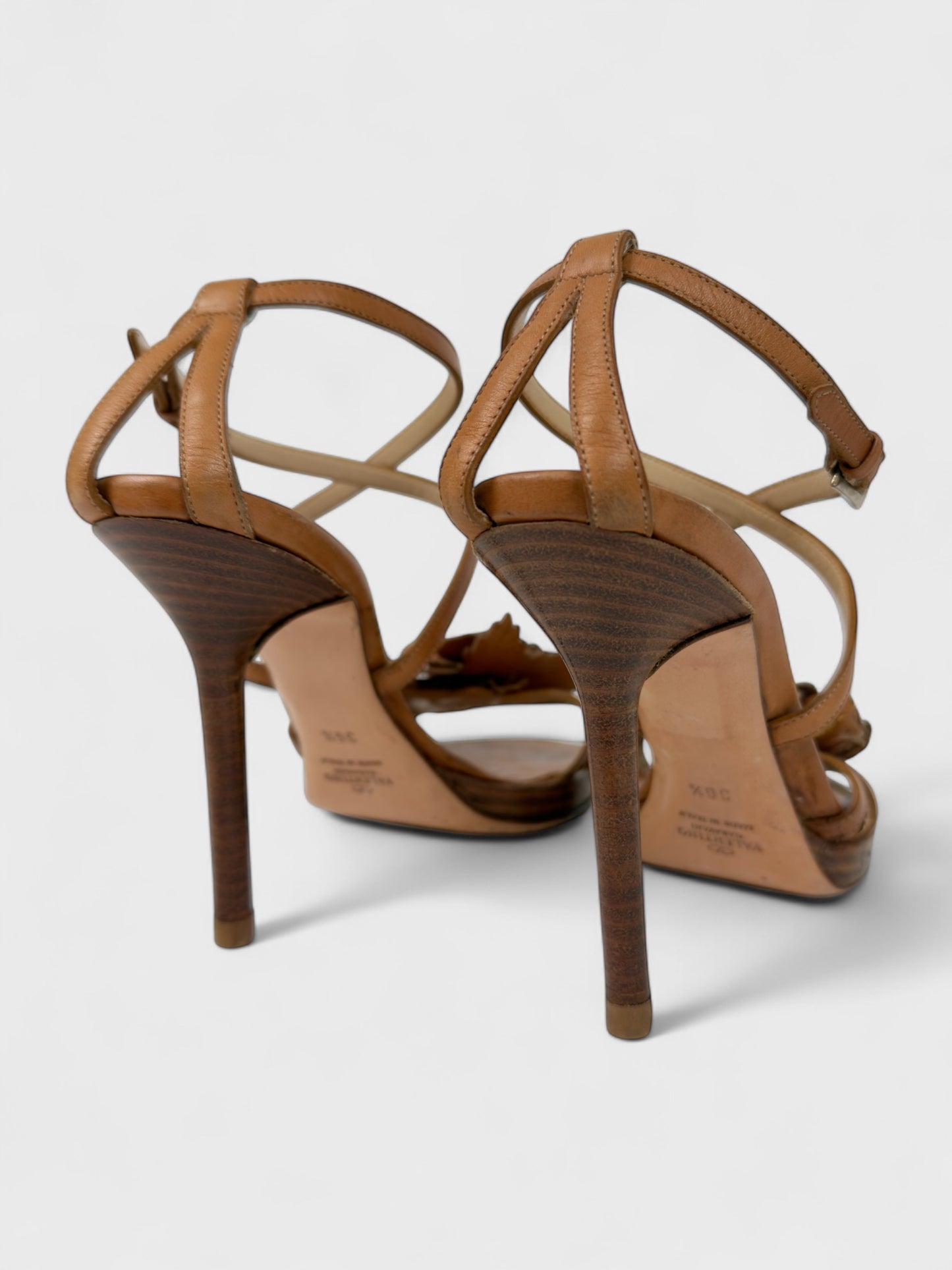 Valentino Garavani SS 2004 Brown Flowers Heels Sandals