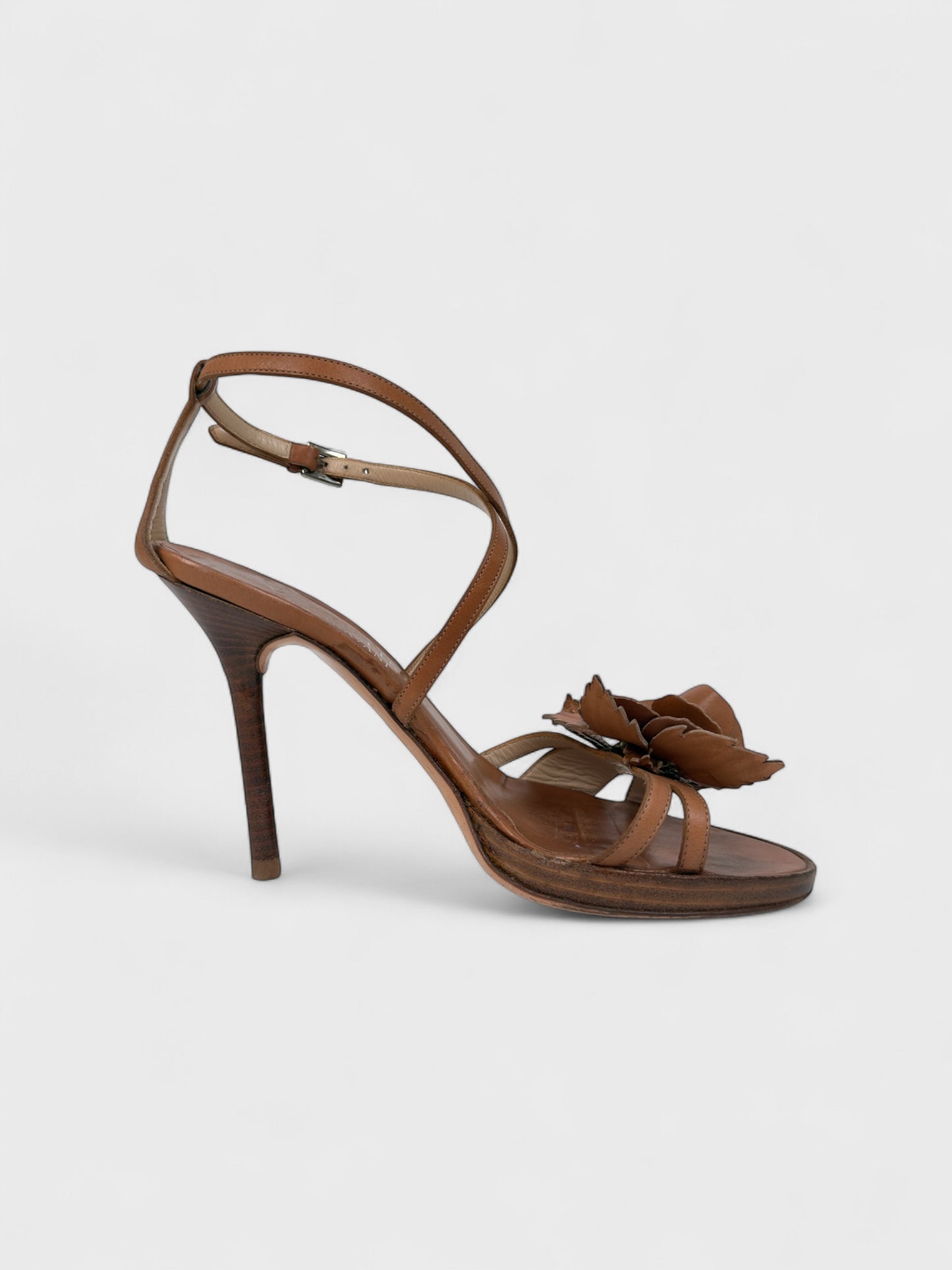 Valentino Garavani SS 2004 Brown Flowers Heels Sandals