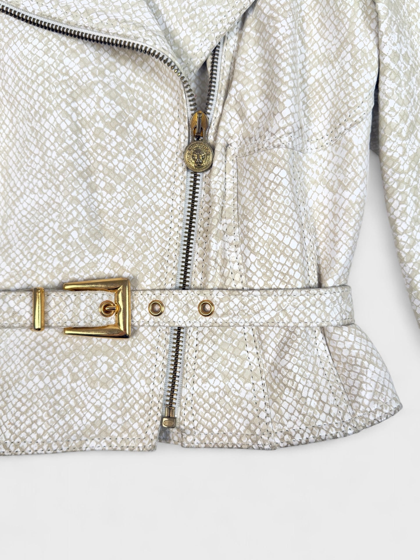 Versus Gianni Versace 1990s Python Effect Leather Jacket - Relova Archiva