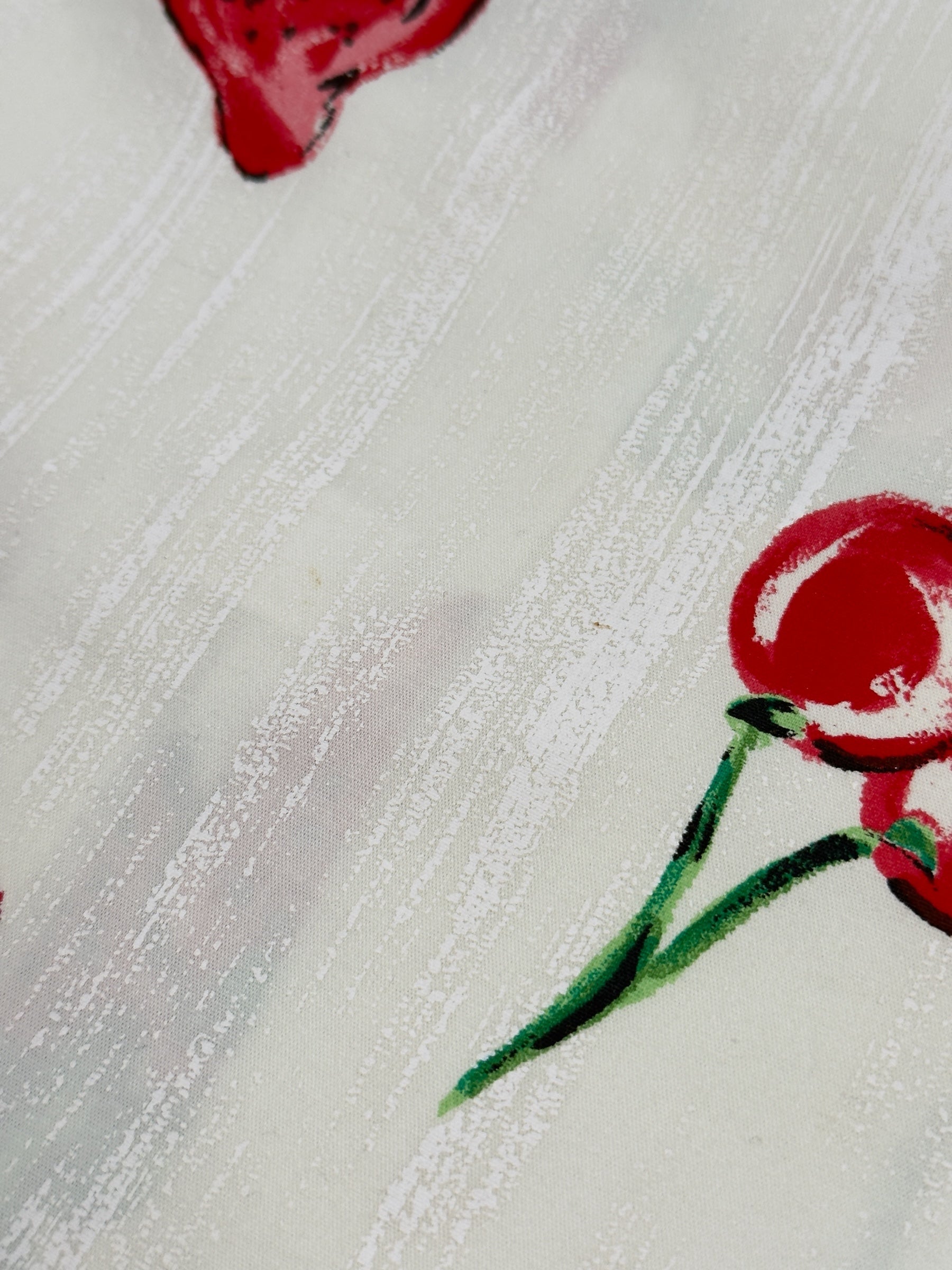 Blumarine early 2000s strawberry and cherry print skirt with sequin embellishment.