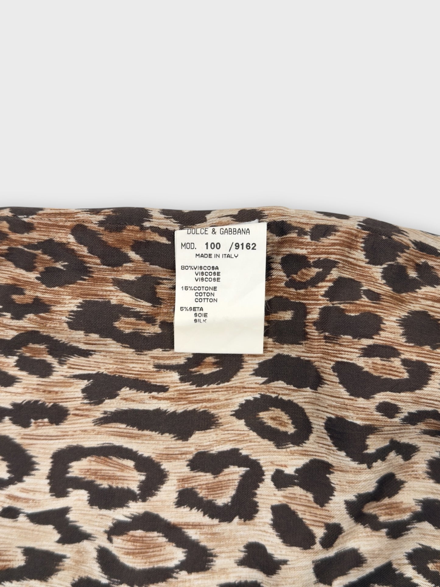 Vintage 1990s Dolce & Gabbana faux-fur leopard-print midi skirt with straight silhouette.