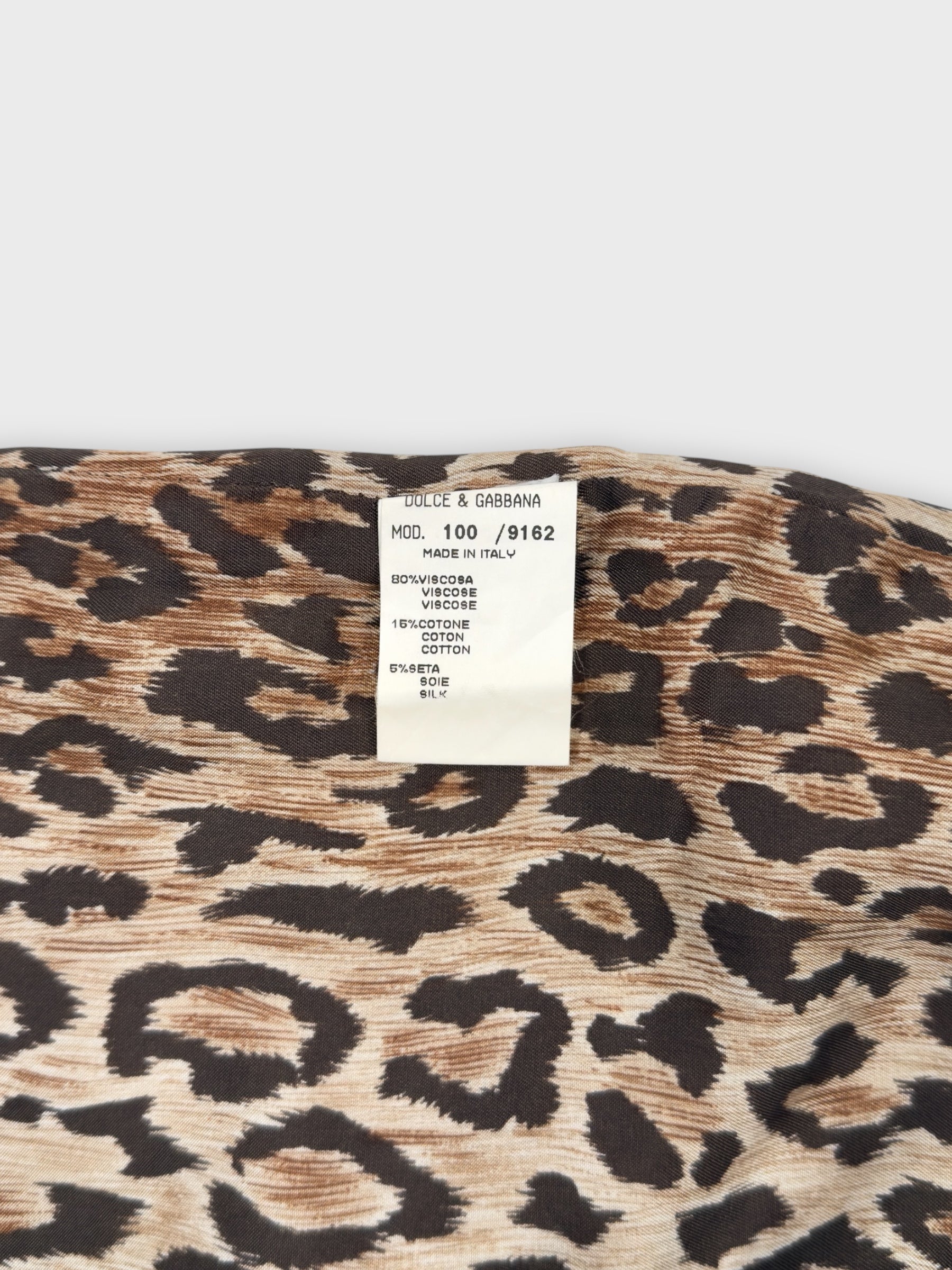 Vintage 1990s Dolce & Gabbana faux-fur leopard-print midi skirt with straight silhouette.