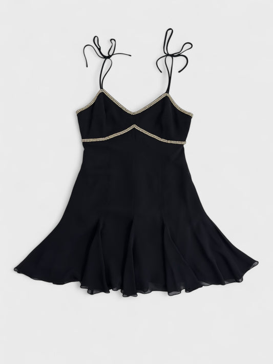 Dolce&Gabbana SS 1995 black dress with rhinestone embellishments.