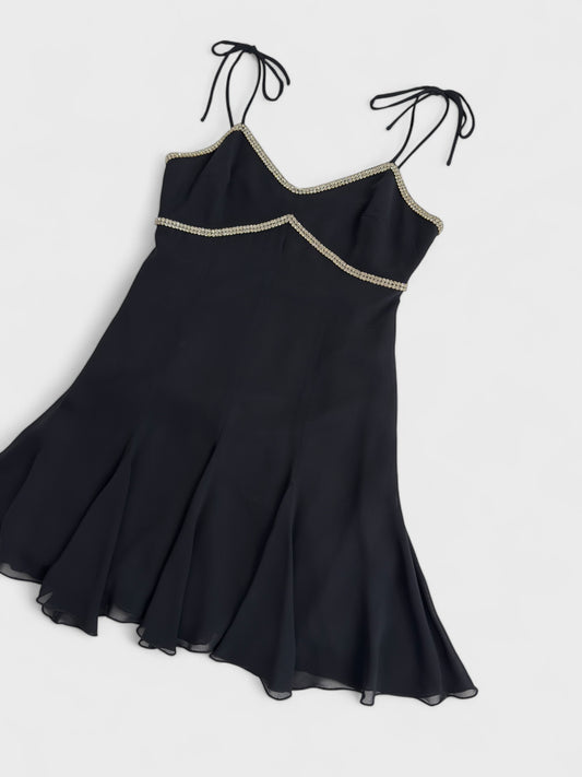 Dolce&Gabbana SS 1995 black dress with rhinestone embellishments.