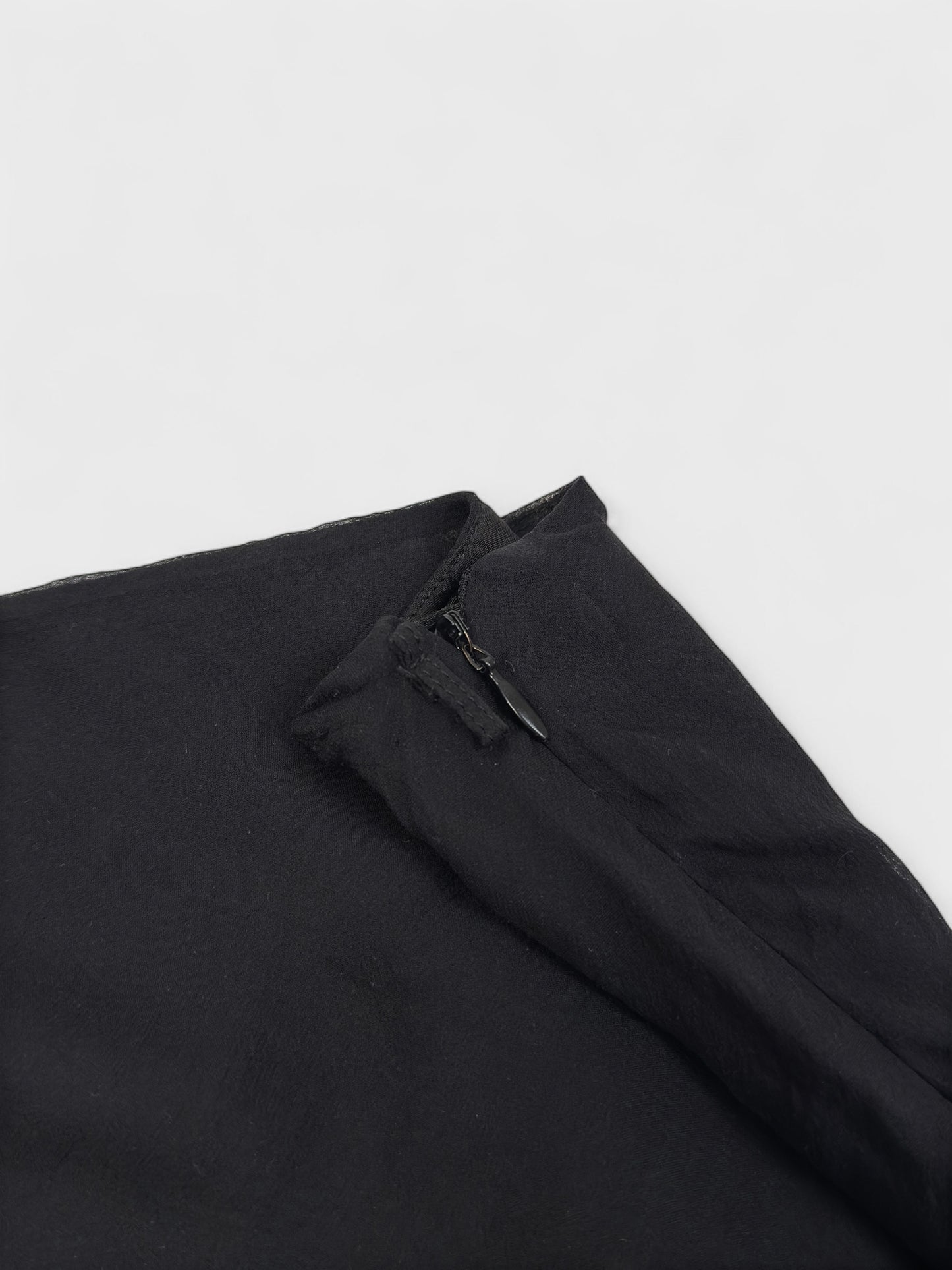 Moschino Cheap And Chic 1990s black silk long skirt with fluid drape. 