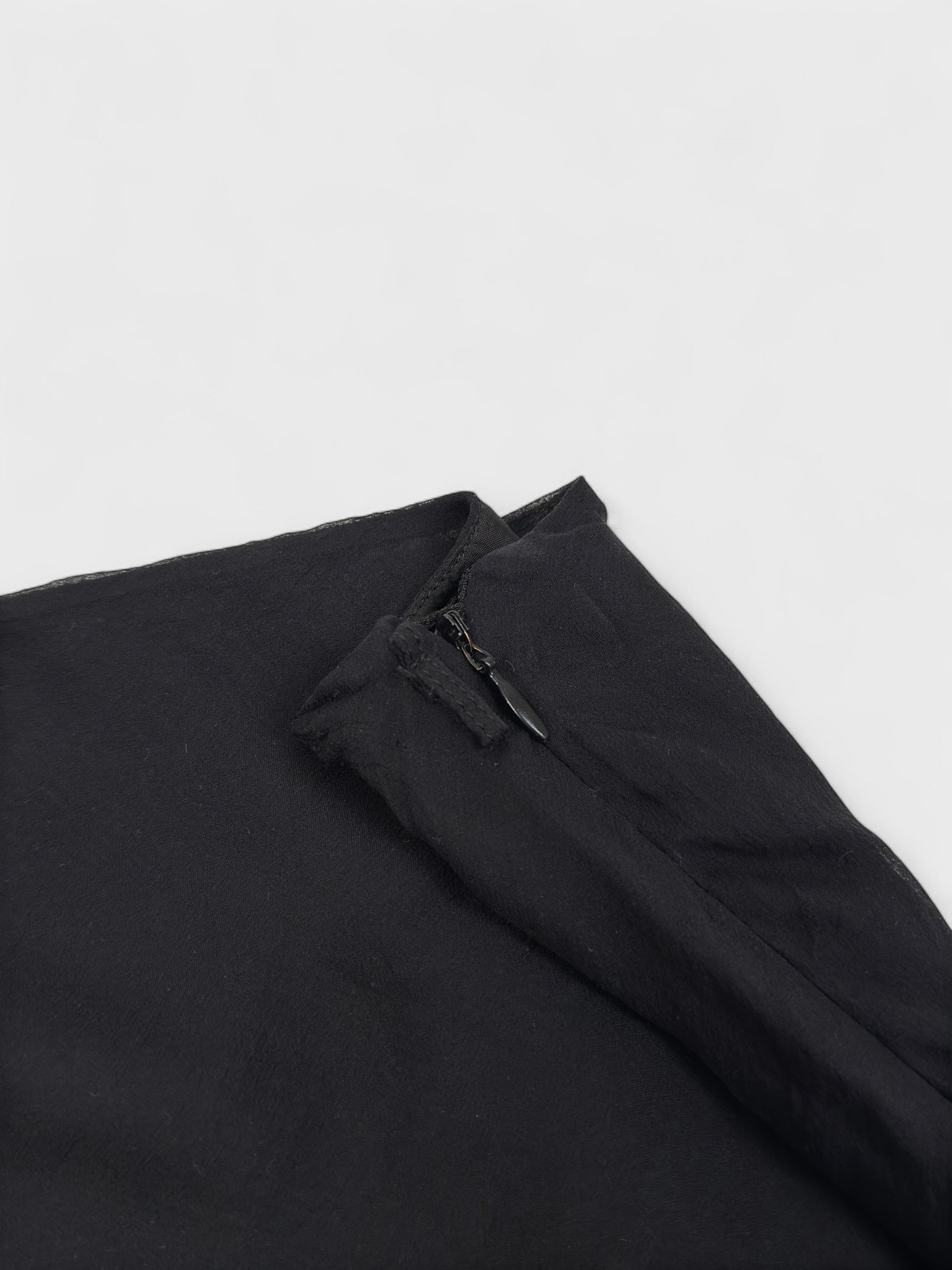 Moschino Cheap And Chic 1990s black silk long skirt with fluid drape. 