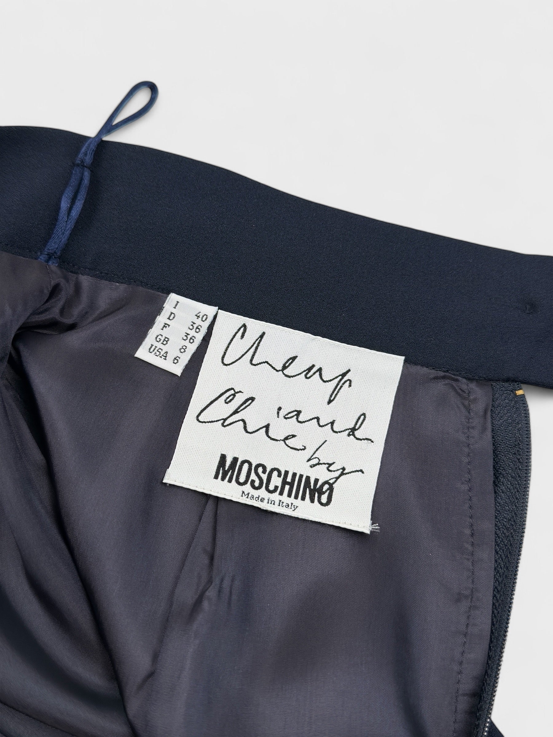 Cheap And Chic by MOSCHINO 90s Tailleur Suit Double-breasted Blazer and Skirt - Relova Archiva