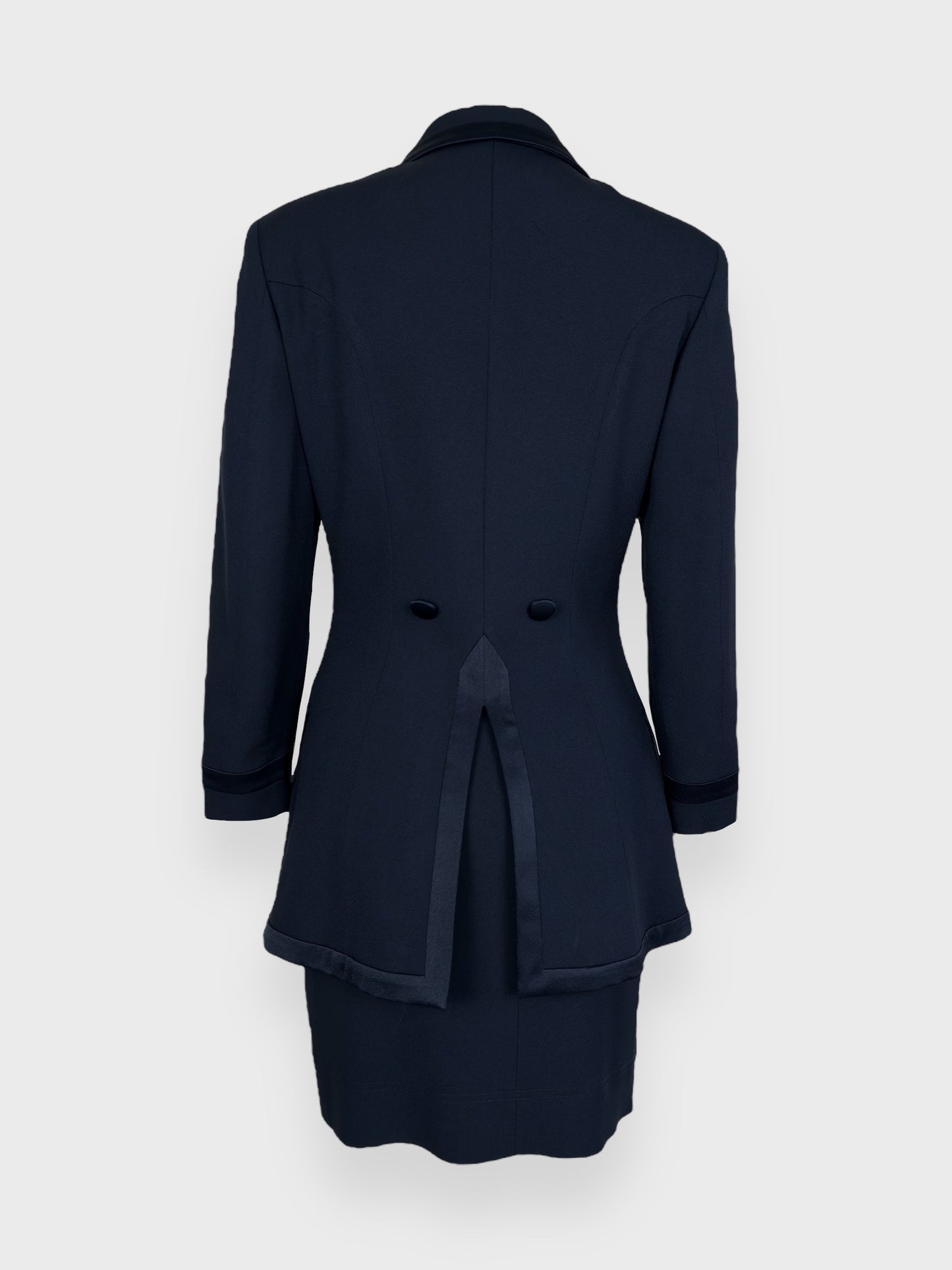 Cheap And Chic by MOSCHINO 90s Tailleur Suit Double-breasted Blazer and Skirt - Relova Archiva