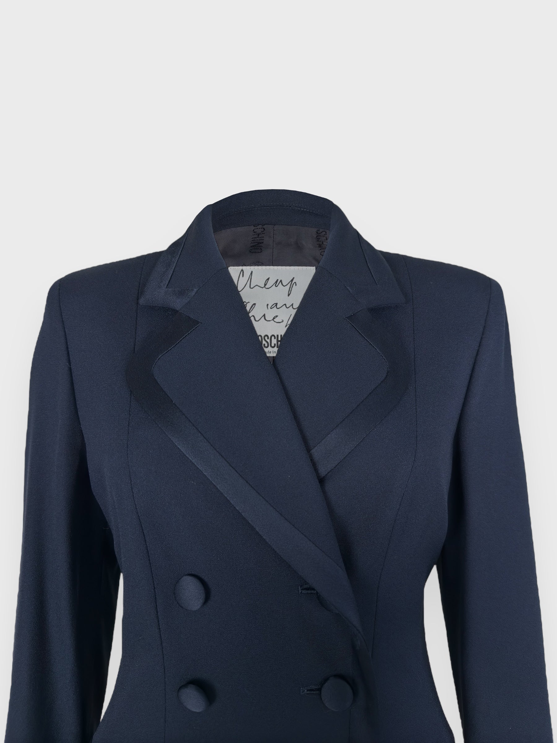 Cheap And Chic by MOSCHINO 90s Tailleur Suit Double-breasted Blazer and Skirt - Relova Archiva